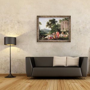 Tablou inramat - Laurent de La Hyre - Laban in cautarea idolilor, 70 x 90 cm - Img 2