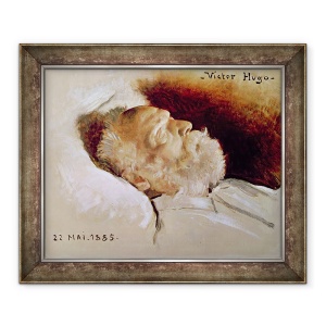 Tablou inramat - Leon Daniel Saubes - Portretul lui Victor Hugo 1802-85 pe patul de moarte, 50 x 60 cm