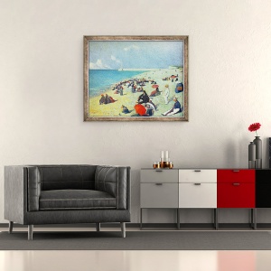 Tablou inramat - Leon Pourtau - Pe plaja, 50 x 60 cm - Img 2