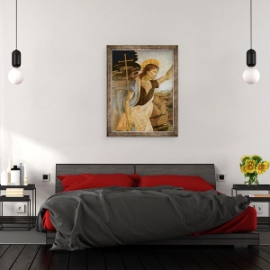 Tablou inramat - Leonardo da Vinci - Botezul lui Hristos, detaliu al Sfantului Ioan Botezatorul, 70 x 90 cm - Img 3