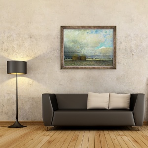 Tablou inramat - Leopold Karl Walter von Kalckreuth - Peisaj cu colibe, 70 x 90 cm - Img 2