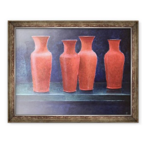 Tablou inramat - Lincoln Seligman - Ghivece rosii, 70 x 90 cm