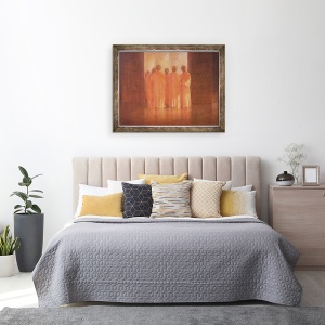 Tablou inramat - Lincoln Seligman - Grup de Calugari, 60 x 80 cm - Img 3