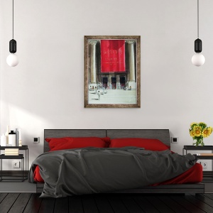 Tablou inramat - Lincoln Seligman - Intrarea in Muzeul Metropolitan, New York, 60 x 80 cm - Img 3