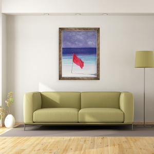 Tablou inramat - Lincoln Seligman - Steagul plajei - avertizare, 70 x 90 cm - Img 2