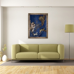 Tablou inramat - Lorenzo Costa the Younger - Semne ale zodiacului, detaliu din tavanul Sala dello Zodiaco, 70 x 90 cm - Img 2