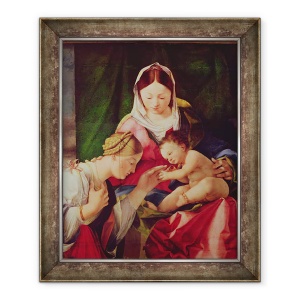 Tablou inramat - Lorenzo Lotto - Detaliu al casatoriei mistice a Sfintei Ecaterina, 50 x 60 cm