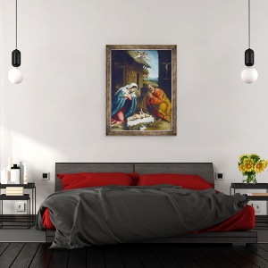 Tablou inramat - Lorenzo Lotto - Nasterea Domnului, 70 x 90 cm - Img 3