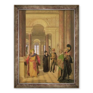 Tablou inramat - Louis Eugene Gabriel Isabey - Scara principala a Luvrului, 60 x 80 cm