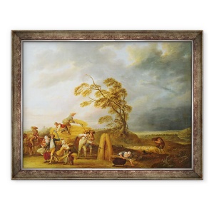 Tablou inramat - Louis Joseph Watteau - Cele patru ore ale zilei, Vecernie, 60 x 80 cm