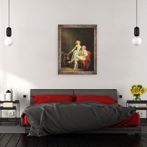 Tablou inramat - Louis Leopold Boilly - Cuplu cu o pasare evadata, 60 x 80 cm - Img 3