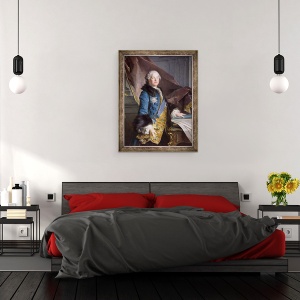 Tablou inramat - Louis M. Tocque - Abel Francois Poisson 1727-81 Marchizul de Marigny, 60 x 80 cm - Img 3