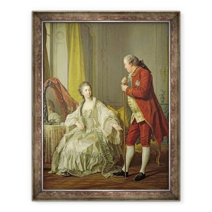 Tablou inramat - Louis Michel van Loo - Portretul Marchizului de Marigny si a sotiei sale, Marie-Francoise Constance Julie Filleul, 70 x 90 cm