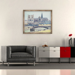 Tablou inramat - Louis Vivin - Notre-Dame partea de sud, 70 x 85 cm - Img 2