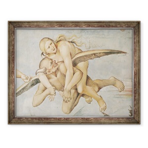 Tablou inramat - Luca Signorelli - Unul dintre Damned echitatie pe un diavol, 60 x 80 cm