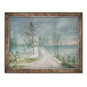 Tablou inramat - Lucas van Uden - Peisaj iarna, 70 x 90 cm