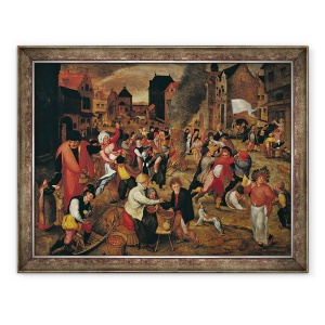 Tablou inramat - Maerten van Cleve - Incendiile Sfantului Martin, 60 x 80 cm