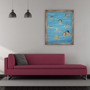 Tablou inramat - Magdolna Ban - in piscina, 50 x 60 cm - Img 2