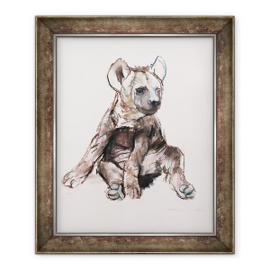 Tablou inramat - Mark Adlington - Hiaena Pup sedintei in picioare, 2019, 70 x 85 cm