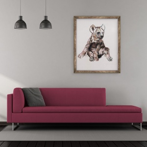 Tablou inramat - Mark Adlington - Hiaena Pup sedintei in picioare, 2019, 70 x 85 cm - Img 2