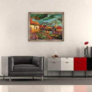 Tablou inramat - Marta Martonfi-Benke - Revenind la copilaria mea, 70 x 85 cm - Img 2