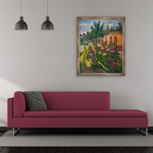Tablou inramat - Marta Martonfi-Benke - Trandafiri in curtea mea, 50 x 60 cm - Img 2