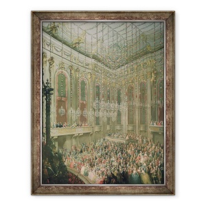 Tablou inramat - Martin II Mytens - Concert in Redoutensaal cu ocazia nuntii lui Iosif al II-lea si Isabella de Parma, 60 x 80 cm