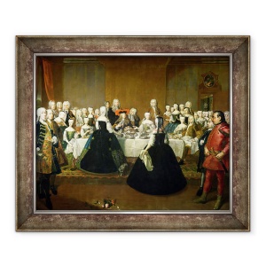 Tablou inramat - Martin II Mytens - Micul dejun de nunta al imparatesei Maria Tereza a Austriei si Francisc de Lorena, mai tarziu Francisc I, 50 x 60 cm