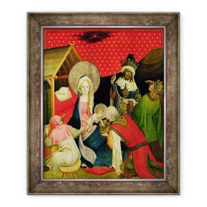 Tablou inramat - Master Francke - Adorarea Magilor, panou de la Altarul Sfantul Thomas de la Biserica Sfantul Ioan, Hamburg, 50 x 60 cm