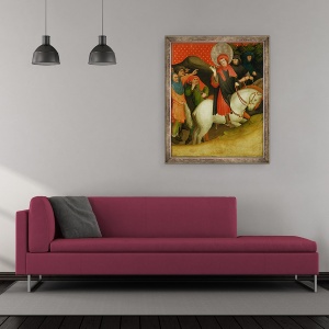 Tablou inramat - Master Francke - Luarea in joc a Sfantului Thomas, panou de la Altarul Sfantul Thomas de la Biserica Sfantul Ioan, Hamburg, 50 x 60 cm - Img 2