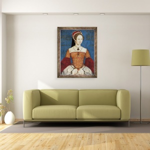 Tablou inramat - Master John - Portretul Mariei I sau al Mariei Tudor 1516-58, fiica lui Henric al VIII-lea, la varsta de 28 de ani, 70 x 90 cm - Img 2