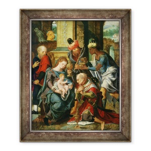 Tablou inramat - Master of the Prodigal Son - Adorarea Magilor, 50 x 60 cm