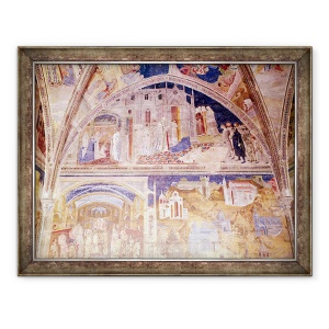 Tablou inramat - Matteo di Giovanetto da Viterbo - Scene din viata Sfantului Martial, din Capela Tinel, 60 x 80 cm