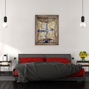 Tablou inramat - Matteo di Giovanetto da Viterbo - Vedere a plafonului capelei Tinel cu scene din viata Sf. Martial, 70 x 90 cm - Img 2