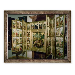 Tablou inramat - Matthias Gerung - Altarpiece Mompelgarter, cu panou central si sase panouri laterale articulate, 60 x 80 cm
