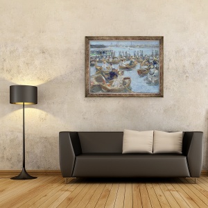 Tablou inramat - Max Liebermann - Seara la Uhlenhorster Fahrhaus, 70 x 90 cm - Img 2