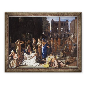 Tablou inramat - Michael Sweerts - Ciuma intr-un oras antic, 70 x 90 cm