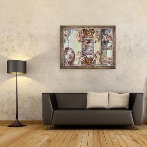 Tablou inramat - Michelangelo Buonarroti - Plafonul Capelei Sixtine I, Crearea Evei, 70 x 90 cm - Img 2