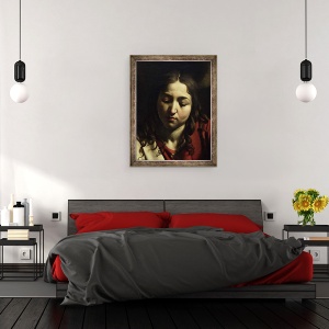 Tablou inramat - Michelangelo Merisi da Caravaggio - Cina de la Emmaus, detaliu VIII, 60 x 80 cm - Img 3