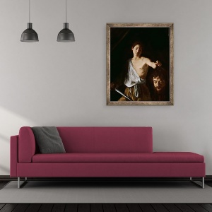 Tablou inramat - Michelangelo Merisi da Caravaggio - David cu capul lui Goliat, 50 x 60 cm - Img 2