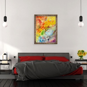 Tablou inramat - Neela Pushparaj - Blue Poppy, 70 x 90 cm - Img 3