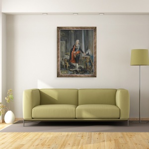 Tablou inramat - Niclas II Lafrensen - Regele Gustav al III-lea al Suediei 1746-92 1792, 70 x 90 cm - Img 2