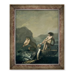 Tablou inramat - Nicolai Abraham Abildgaard - Scene din Calatoria subterana a lui Niels Klim de Baronul Ludvig Holberg 1684-1754, 50 x 60 cm