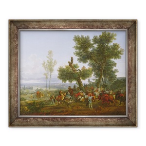 Tablou inramat - Nicolas Antoine Taunay - intalnirea lui Henric al IV-lea, rege al Frantei si al Navarei, si Maximilien de Béthune, Duce de Sully pe campia Beuvron, 70 x 85 cm