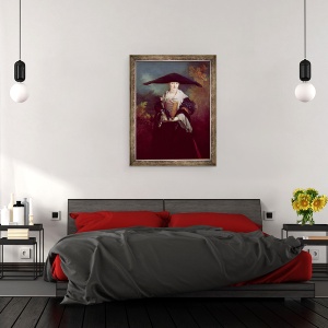 Tablou inramat - Nicolas de Largilliere - La Belle Strasbourgeoise, posibil portretul nuptial al surorii artistului Marie-Elizabeth, 60 x 80 cm - Img 3