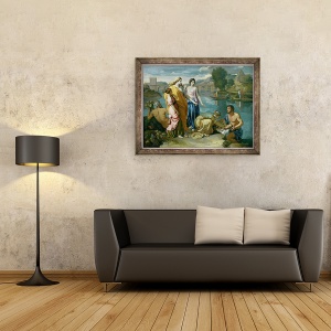 Tablou inramat - Nicolas Poussin - Descoperirea lui Moise, 70 x 90 cm - Img 2