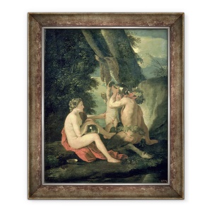 Tablou inramat - Nicolas Poussin - Satyr si nimfa, 50 x 60 cm