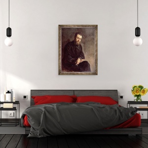 Tablou inramat - Nikolai Aleksandrovich Yaroshenko - Portretul lui Gleb I. Uspensky 1843-1902 1884, 60 x 80 cm - Img 3