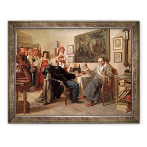 Tablou inramat - Nikolai Vasilievich Nevrev - Piata. Vanzarea de iobagi, 70 x 90 cm