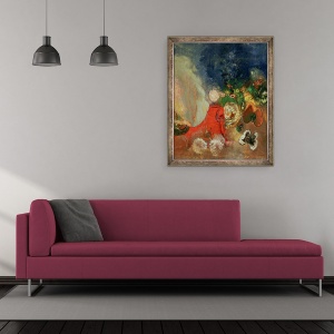 Tablou inramat - Odilon Redon - Sfinxul Rosu, 50 x 60 cm - Img 2